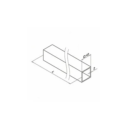 Tubo cuadrado 4925/4900 Square line 40x40 Satinado