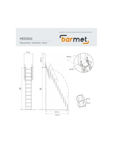 Escaleras escamoteables Flexa a altillos planos