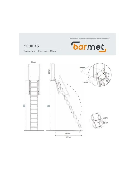Escaleras escamoteables Flexa a altillos planos