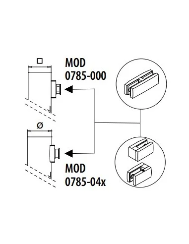 Adapatador de acero inoxidable para pinzas de vidrio mod 2900/5500