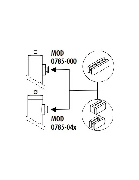 Adapatador de acero inoxidable para pinzas de vidrio mod 2900/5500