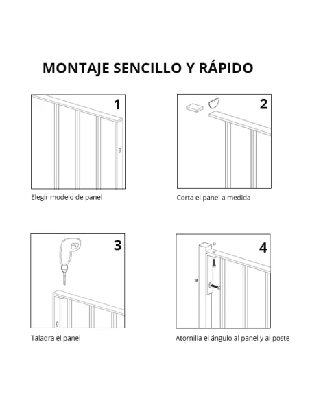 Poste paneles simple y flores - Arteferro
