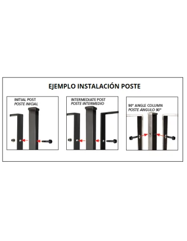 Poste paneles simple y flores 90º - Arteferro