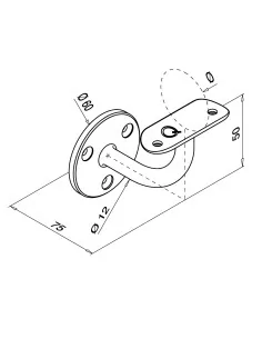 Soporte pasamanos MOD 0112 zamak | Q-Railing | Barmet 2