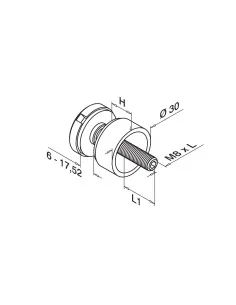 Adaptador vidrio Ø30mm rosca M8 | Q-Railing | Barmet 2
