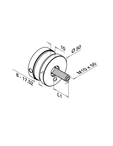 Adaptador vidrio Ø50mm MOD 0747 | Q-Railing | Barmet
