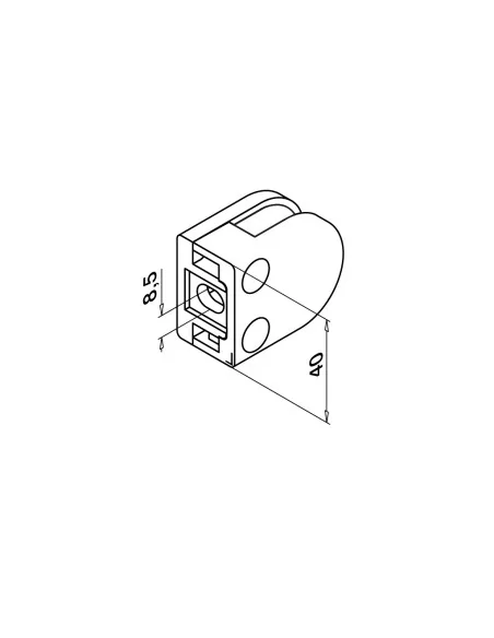 Pinza vidrio MOD 2700 zamak | Q-Railing | Barmet