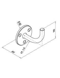 Soporte pasamanos soldar MOD 0109 inox | Q-Railing | Barmet 2