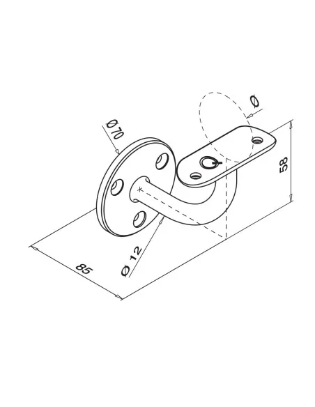 Soporte pasamanos dist 85mm MOD 0115 | Q-Railing | Barmet