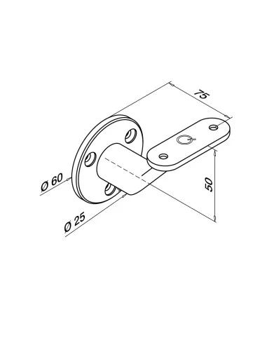 Soporte pasamanos MOD 0126 inox | Q-Railing | Barmet