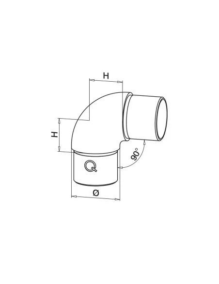 Codo 90° curvado MOD 0305 inox | Q-Railing | Barmet