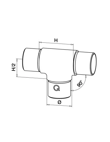 Conector en T MOD 0307 inox | Q-Railing | Barmet