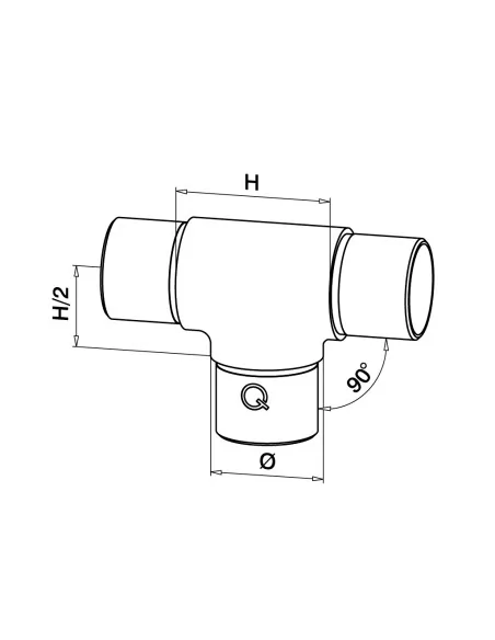 Conector en T MOD 0307 inox | Q-Railing | Barmet
