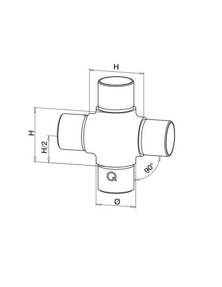 Conector cruz MOD 0309 inox | Q-Railing | Barmet