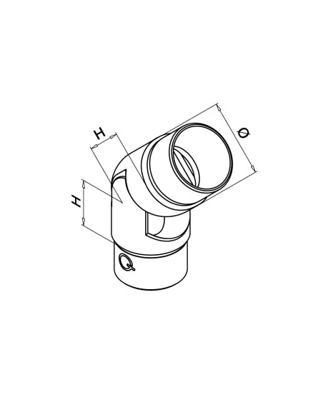 Conector ajustable 0-70° MOD 0312 inox | Q-Railing | Barmet