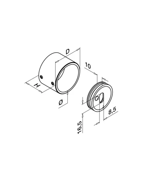 Base muro invisible MOD 0504 inox | Q-Railing | Barmet