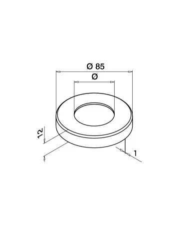 Embellecedor Ø85x12mm MOD 0516 inox | Q-Railing | Barmet