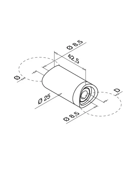 Separador tubo-tubo MOD 0627 inox | Q-Railing | Barmet