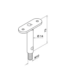 Soporte pasamanos M10 plano 304 | Q-Railing | Barmet 2