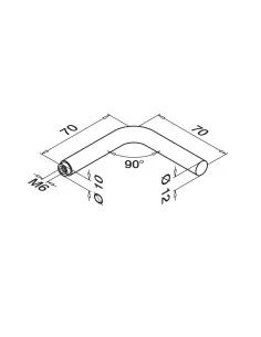 Vástago soporte barandilla pared 90 grados MOD 0813 | Q-Railing | Barmet 2