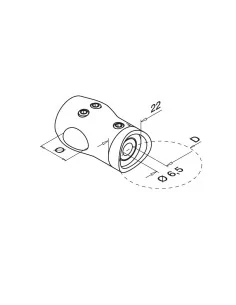Soporte travesaño 90 grados esquina MOD 0839 | Q-Railing | Barmet 2