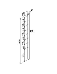 Tubo H 1250mm M6 una cara MOD 0935 304 | Q-Railing | Barmet 2