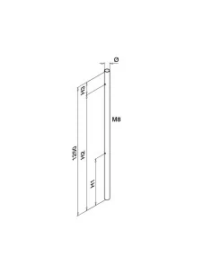 Tubo M8 agujereado MOD 0937 304 H1250mm | Q-Railing | Barmet 2