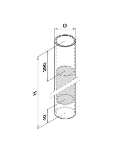 Tubo para poste H 1350mm MOD 0952 304 | Q-Railing | Barmet 2