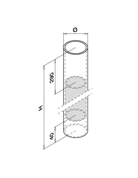 Tubo para poste H 1350mm MOD 0952 304 | Q-Railing | Barmet