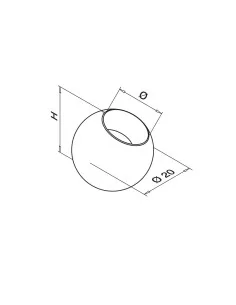 Bola terminal 20mm varilla 12mm MOD 1221 304 | Q-Railing | Barmet 2