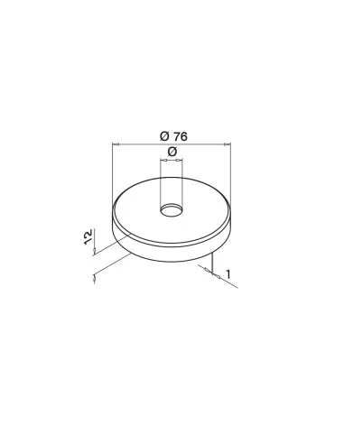Embellecedor 76mm varilla 12mm MOD 0515 304 | Q-Railing | Barmet
