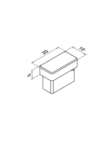 Tapón plano final tubo 20x10mm MOD 1712 304 | Q-Railing | Barmet