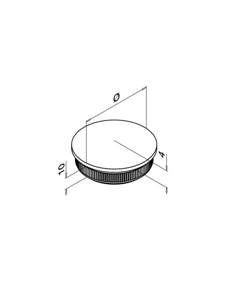 Tapón final arqueado MOD 1759 304 varilla 12mm | Q-Railing | Barmet