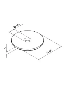 Platina 45x4mm varilla 10mm MOD 1937 304 | Q-Railing | Barmet 2