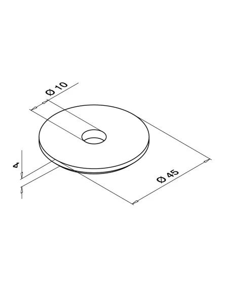 Platina 45x4mm varilla 10mm MOD 1937 304 | Q-Railing | Barmet
