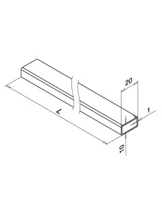 Barra 20x10mm L 5000mm MOD 1940 304 | Q-Railing | Barmet 2