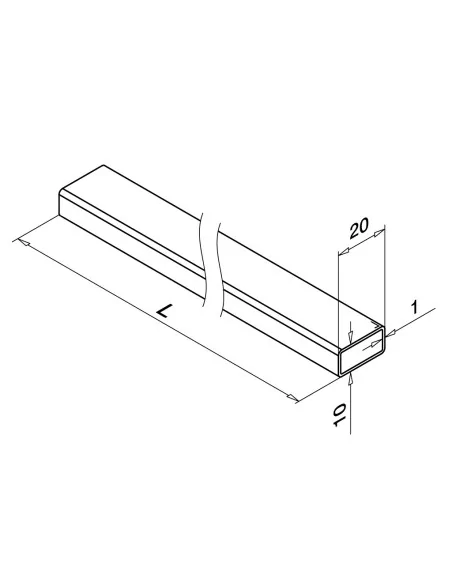 Barra 20x10mm L 5000mm MOD 1940 304 | Q-Railing | Barmet