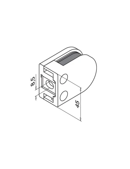 Pinza para vidrio MOD 2500 304 | Q-Railing | Barmet