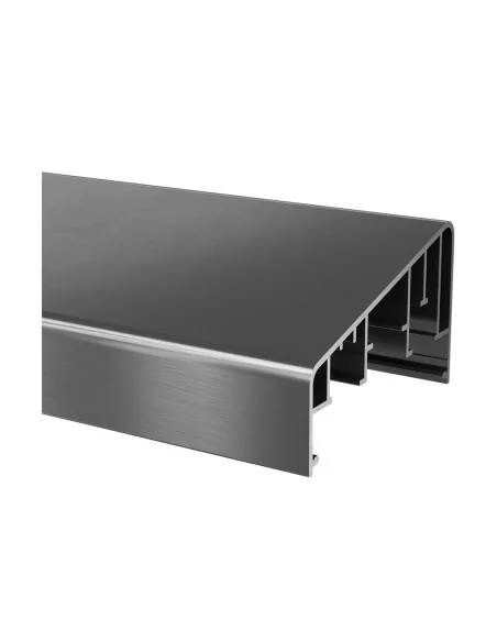 Perfil de suelo, Easy Glass Up Inverse, mont. lateral, aluminio pulido,