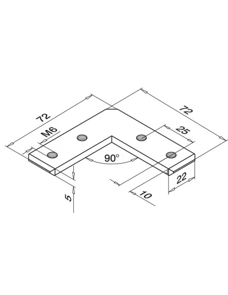 Conector de pasamanos, MOD 6311, alu, para pasamanos Ø33.7 mm | Q-Rail