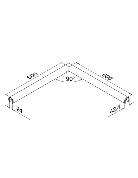 Conector de pasamanos, MOD 6320, alu, para pasamanos Ø42.4 mm, acabado