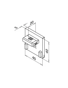 Tapa plana, para pasamanos en U MOD 6734, alu, para perfil U superior 4 2