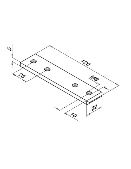 Conector de tubos, MOD 6795, alu, para pasamanos en U, para perfil U su
