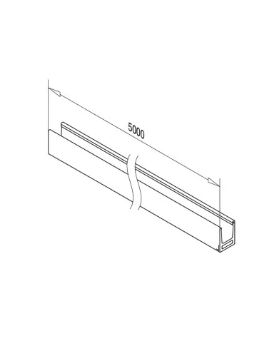Perfil para suelo, m.superior, MOD 6910, alu, longitud: 5000 mm, acaba