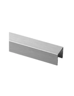 Perfil en U, 17,25 x 15 x 2 mm, vidrio 12,76 mm, L 5000 mm, aluminio
