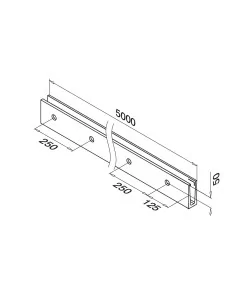 Perfil para suelo, Slim, MOD 8030, alu, montaje lateral, longitud: 500 2