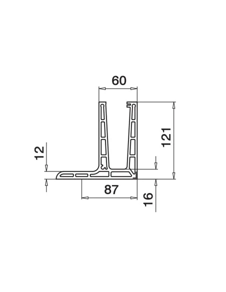 Esquinero para perfil, Pro F, MOD 8121, esquina interior, cepillado