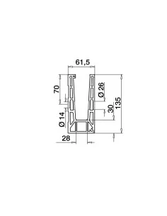 Perfil para suelo, Pro, MOD 8131, alu, esquina interior, cepillado, mo 2