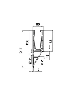 Esquinero perfil, Pro Y, MOD 8141, alu, esquina interior, cepillado, m 2
