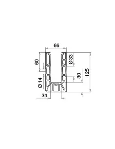 Perfil para suelo, Smart, MOD 8230, alu, longitud: 5000 mm, con agujer 2